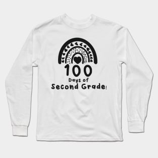 100 Days of Second Grade Rainbow Long Sleeve T-Shirt